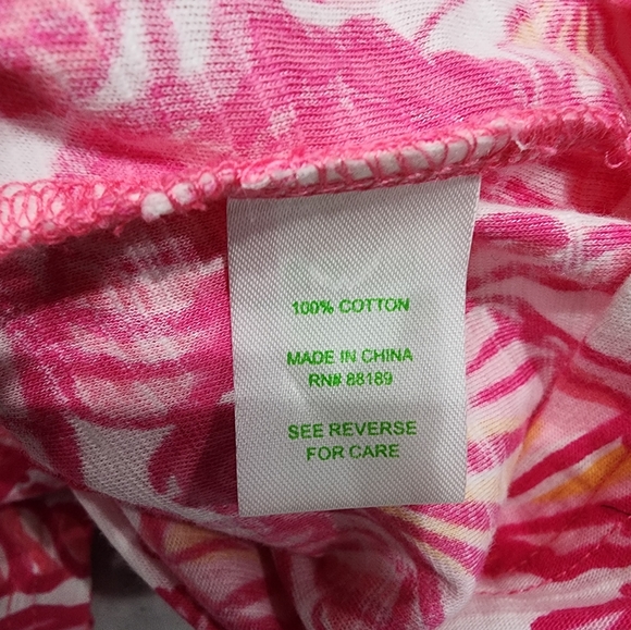 Lilly Pulitzer Pink Orange White Kori Dress Chum Bucket Print Szs Large - Picture 8 of 8